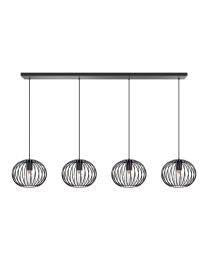 Pendant Lamp Beam Wire Thinking, 4 Lights, Black