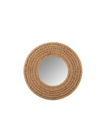 Miroir Rond Tisse Jute Naturel Large