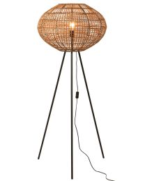 Lampe Trepied Rotin/metal Marron/noir Large