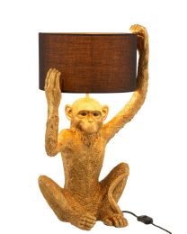 Lampe Singe Resine Or