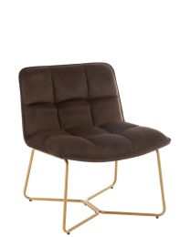 Lounge Chair Lisa Metal/textile Dark Brown