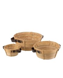 Set De 3 Plats + Anse Rotin Naturel