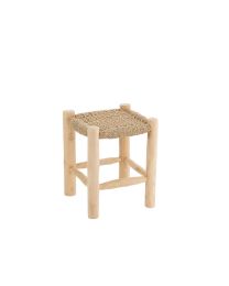 Stool Timo Grass/teak Wood Natural Small - Per 4