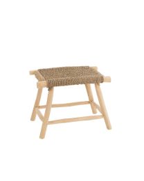 Stool Timo Grass/teak Wood Natural Large