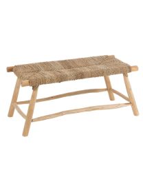 Bench Timo Grass/teak Wood Natural