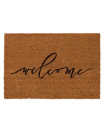 Door Mat Welcome Coconut Natural/black