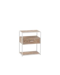 Sidetable Zigzag 1 Drawer Wood/metal Natural/white