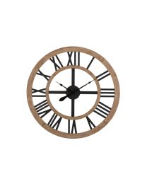 Clock Rural Roman Numerals Mdf Natural/black