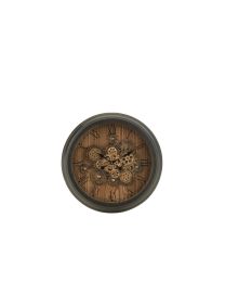 Horloge Ronde Chiffres Romains Engrenage Metal Noir Small