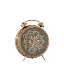 Clock Alarm Roman Numerals Gears Metal Copper Large - Per 2