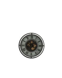 Clock Metal Border Roman Numerals Metal Grey/black/gold Small