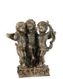 Anges 3 Debout Arcs Resine Bronze