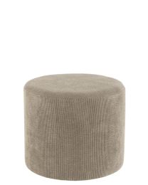 Pouf Velours CÔtelÉ Gris