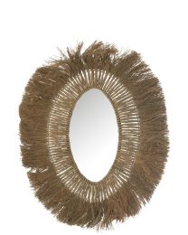 Mirror Oval Braided Grass Natural