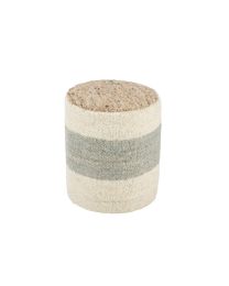 Pouf Cylinder Stripe Wool Mix