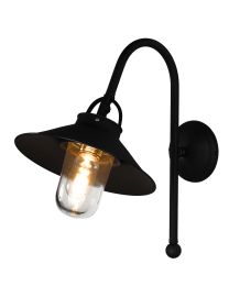 Outdoor Wall Lamp In Black Finish