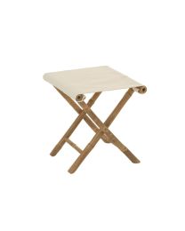 Chaise Pliable Bambou+textile Naturel/blanc