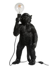 Lampe Singe Debout Resine Noir