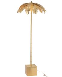 Lampe Sur Pied Feuilles De Coco Acier Or