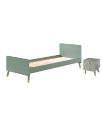 This Billy-combination Contains The Billy Bed (90x200cm) In Olive Green And The Matching Nightstand In Olive Green.