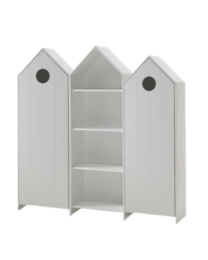 This Casami Combination Consists Of 3 Cupboards: 2 Closets With Doors In White And 1 Closet Without Door.