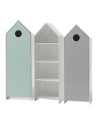 Casami Lot Avec 3 Armoires: 2 Armoires Avec Des Portes En Gris Et Menthe Et 1 Armoire Sans Porte