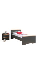 This London Combination In Anthracite Consists Of A Bed (90x200) And Nightstand.