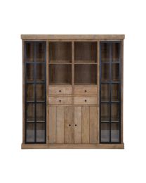 Armoire Unique En Bois De Teck Avec Deux Portes En Verre