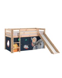 Pino Lot Avec Lit Compact Avec Toboggan Natur  Et Une Housse Space