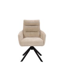 Luxury Swivel Dining Chair, Black Metal Base - Per 2