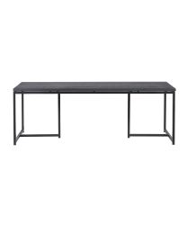 Dining Room Table In Black Oak, Metal Base 200 Cm