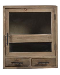 Armoire Mural Pin Nature 1 Porte Droite 2 Tiroirs