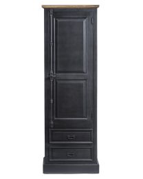 High Cabinet 1 Door, 2 Drawers In Old Black Teak