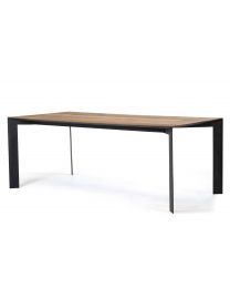 Table à Diner 200 Cm En Teck Recyclé, Piétement Métal