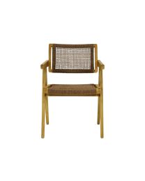 Outdoor Chair In Teak And Wicker