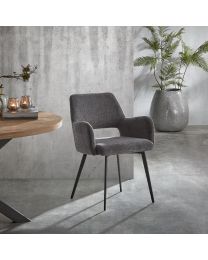 Fauteuil à Dossier Ouvert En Tissu Gris - Par 2