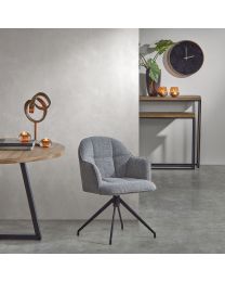 Chaise Pivotante, Revêtement Gris Clair - Par 2