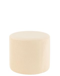 Pouf Velours Cotele Creme