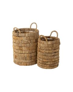 Set De 2 Paniers Cylindres Jacinthe D'eau Naturel