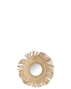 Miroir Rond Feuille De Bananier Naturel Small