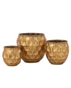 Set De 3 Pots Dalton Metal Or