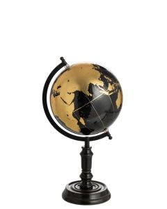 Globe Sur Pied Bois Noir/or Medium