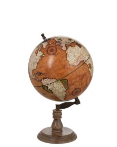 Globe Sur Pied Bois Rouille/naturel Large