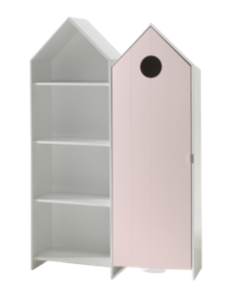 Casami Lot Avec 2 Armoires: 1 Armoire Avec Une Porte En Rose Et 1 Armoire Sans Porte