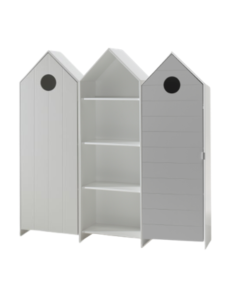 Casami Lot Avec 3 Armoires: 2 Armoires Avec Des Portes En Blanc Et Gris Et 1 Armoire Sans Porte