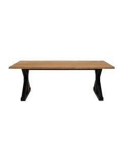 Table Intemporelle 220cm Avec Pied En X En Métal