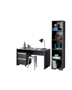 This London Combination In Anthracite Consists Of A Desk With Desk Trolley And Bookcase.