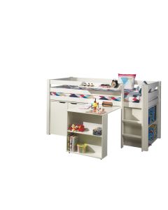 This Pino-combination Contains A Pino  Mid Sleeper White  And A Pino Desk For Midsleeper White  And A Pino Bookcase For Midsleeper White  And A Pino 2d Chest  White  And A Pino Hanging Shelf White