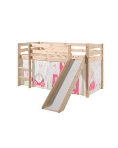 Pino Lot Avec Lit Compact Avec Toboggan Natur Et Une Housse Princesse