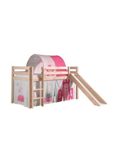 Pino Lot Avec Lit Compact Avec Toboggan Natur, Une Housse Et Tunnel Princesse